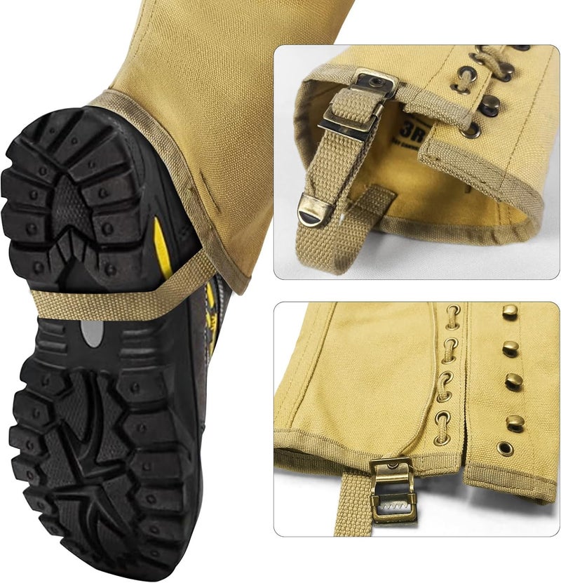 SUNRISING Store WW2 Gaiters for Men，WWII US M1936 Canvas Leggings Gaiters Puttee Boot Gaiters for Men Hiking - Khaki - Image 3